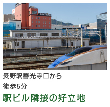 長野駅善光寺口から徒歩1分　駅ビル隣接の好立地
